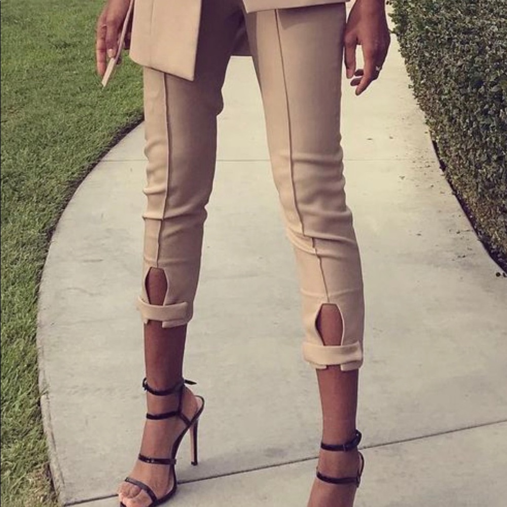 Straight leg high rise pants